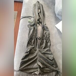 Dolls Kill Darker Wavs DOWNBEAT HOODED ROMPER - BLACK